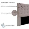 Cabeceira Estofada Polônia Spz 195cm King Size Linho Areia - 4