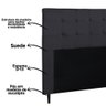 Cabeceira para Cama Box Casal 1,40cm Suede Cinza - 2
