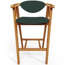 Ver imagem 3 de Banqueta Alta Para Cozinha Bancada Bar Sala de Jantar Fixa Cecília L02 Linho Verde Musgo - Lyam Deco
