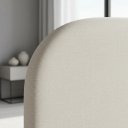 Ver imagem 3 de Cama Solteiro Cabeceira Estofada Quarto Moderno Alto Padrão:linho Off White