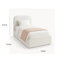 Ver imagem 2 de Cama Solteiro Cabeceira Estofada Quarto Moderno Alto Padrão:linho Off White