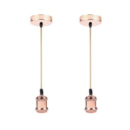 Kit 2 Lustres Pendentes Luminária Vintage Metal Rose - 1
