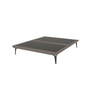 Base Box Cama Japonesa Toquio Casal Linho Marrom - Cor: Marrom
