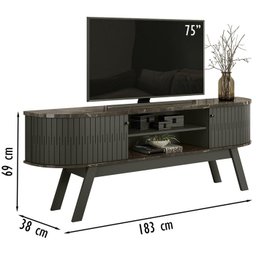 Rack Bancada 183 cm TV 75 Pol 5111 Jade Oliva MDT - 5