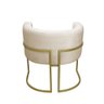 Poltrona para Sala Decorativa Luna Base Ferro Dourado Veludo Bege Visan Estofados - 3