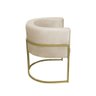 Poltrona para Sala Decorativa Luna Base Ferro Dourado Veludo Bege Visan Estofados - 5