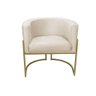 Poltrona para Sala Decorativa Luna Base Ferro Dourado Veludo Bege Visan Estofados - 4