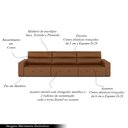 Ver imagem 4 de Sofá Retrátil 4 Lugares 284cm Nero Couro Caramelo Manchado G52 - Gran Belo