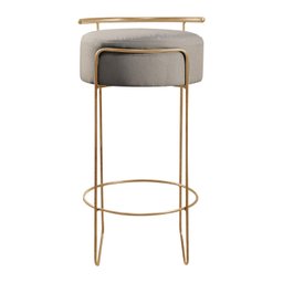 Banqueta Olivia em Linho e Base Metal Dourado Agarb Decor:linho Cinza - 5