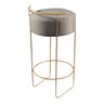 Banqueta Olivia em Linho e Base Metal Dourado Agarb Decor:linho Cinza - 6