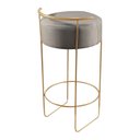 Ver imagem 6 de Banqueta Olivia em Linho e Base Metal Dourado Agarb Decor:linho Cinza