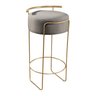 Banqueta Olivia em Linho e Base Metal Dourado Agarb Decor:linho Cinza - 3