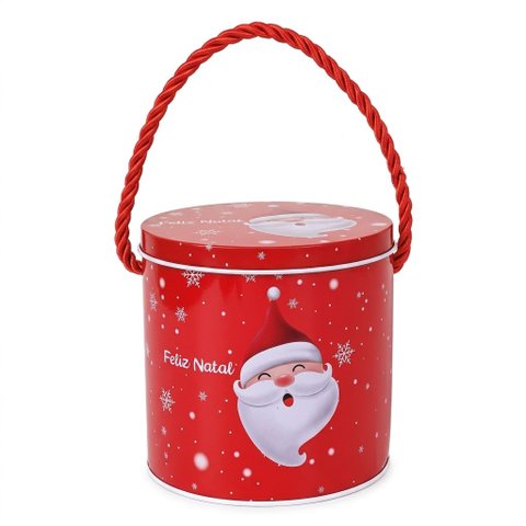 Lata de Metal Decorativa Natalina 10x10cm Porta Doces