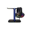SUPORTE PARA FONE DE OUVIDO LED DUPLO GAMER HEADSET LUZ RGB USB MESA BANCADA - 3