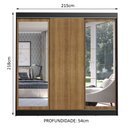 Ver imagem 3 de Guarda-Roupa Casal Madesa Istambul 3 Portas de Correr com Espelhos 3 Gavetas Preto/Rustic Cor:Preto/