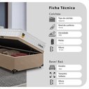 Ver imagem 2 de Cama Box Baú Solteiro Bege + Colchão Life D33 Pillow Top 61x88x188cm Branco - e-Shop Casa