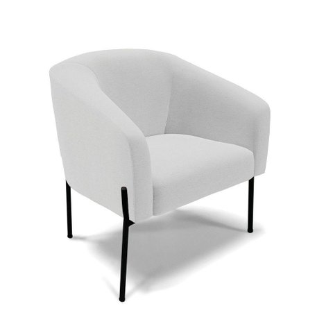 Cadeira Sala de Jantar Pé de Ferro Preto Kit 2 Stella Linho D03 - D'Rossi Cor Cinza