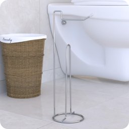 Porta Papel Higiênico De Chão Suporte Papeleira Cromado ARM - 5
