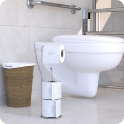 Porta Papel Higiênico De Chão Suporte Papeleira Cromado ARM - 2