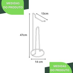 Porta Papel Higiênico De Chão Suporte Papeleira Cromado ARM - 4