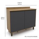 Ver imagem 3 de Balcao Confort 120cm 2 Portas Cinamomo/Grafite Batrol