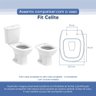 Assento Sanitário Tampa de Vaso Branco Resina Poliester Fit para Bacia Celite - 3