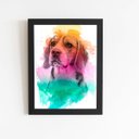 Ver imagem 1 de Quadro Beagle Cachorro Aquarela Tinta Moldura 30x40cm