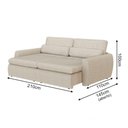 Ver imagem 4 de Conjunto Sala Concept + Charlie 3 Lugares MDP-MDF Linho Turco Bege Conffort Casa