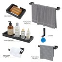 Ver imagem 2 de Kit Acessório para Banheiro e Lavabo 6 Peças Luxo Preto Fosco - Preto