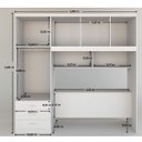 Ver imagem 4 de Guarda-Roupa Casal com Cabeceira Baú 5 Portas 3 Gavetas e Prateleiras Cancun Espresso Móveis