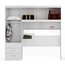 Ver imagem 3 de Guarda-Roupa Casal com Cabeceira Baú 5 Portas 3 Gavetas e Prateleiras Cancun Yescasa Branco