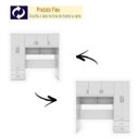 Ver imagem 6 de Guarda-Roupa Casal com Cabeceira Baú 5 Portas 3 Gavetas e Prateleiras Cancun Yescasa Branco