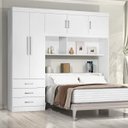 Ver imagem 1 de Guarda-Roupa Casal com Cabeceira Baú 5 Portas 3 Gavetas e Prateleiras Cancun Espresso Móveis