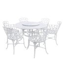 Ver imagem 1 de Mesa Giratória de Jardim com Cadeiras de Alumínio Fundido Viena Branco