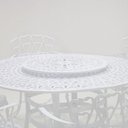 Ver imagem 3 de Mesa Giratória de Jardim com Cadeiras de Alumínio Fundido Viena Branco
