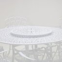 Ver imagem 2 de Mesa Giratória de Jardim com Cadeiras de Alumínio Fundido Viena Branco