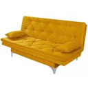 Ver imagem 1 de Sofá Cama 3 Lugares Multiuso Sued Premium:amarelo