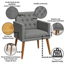 Ver imagem 3 de Poltrona Decor para Studio Cliente Tecido Suede Base Fixa Pés em Madeira Natural Suporta 120 Kg