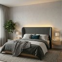 Ver imagem 6 de Cabeceira Cama Casal Queen Size Livia 160cm Orgânica Curva Bouclê Cinza - Montanari's Decor