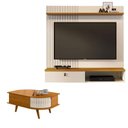 Ver imagem 1 de Estante Home Theater Suspenso Íris com Mesa de Centro Indianápolis Cinamomo Off White – Madetec