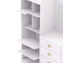 Ver imagem 6 de Cômoda Guarda-roupa com 4 Gavetas e 5 Prateleiras com Espelho Cristine Branco/camarim