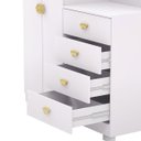 Ver mais imagens de Cômoda Guarda-roupa com 4 Gavetas e 5 Prateleiras com Espelho Cristine Branco/camarim