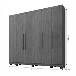 Guarda Roupa Casal 6 Portas Atlanta Benetil Branco - 2