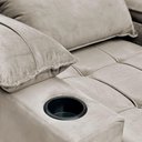 Ver imagem 2 de Poltrona Reclinável Retrátil Bonari Veludo Capuccino com Encosto Ajustável Loja Sheep