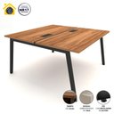 Ver imagem 3 de Mesa de Trabalho 1,40m X 1,20m 2 Lugares Pés Cavalete F5 Cor:nogal com Preto