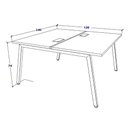 Ver imagem 4 de Mesa de Trabalho 1,40m X 1,20m 2 Lugares Pés Cavalete F5 Cor:nogal com Preto