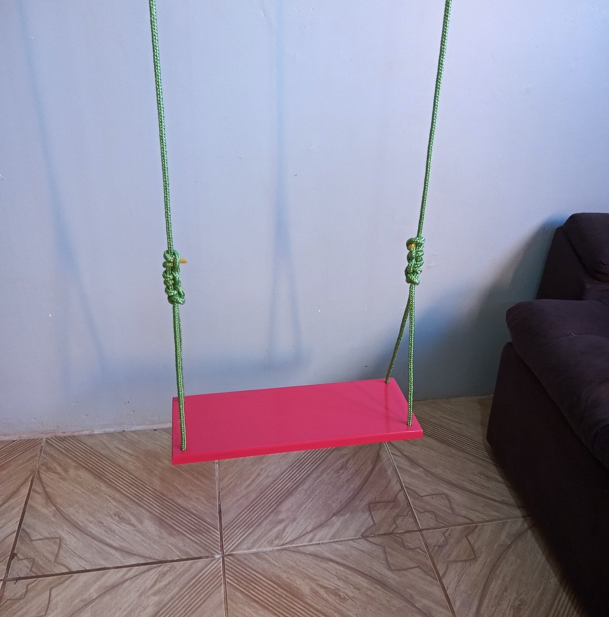 Balanço gangorra infantil madeira 50x20 Rosa até 100kg - 6