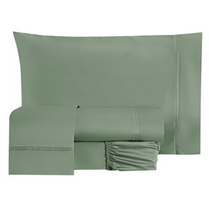 Jogo Cama Lençol Essencial Queen Micropercal 200 Fios 4 Peças - Verde Esmeralda