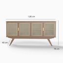 Ver imagem 3 de Buffet 180cm x 78Cfm Tela Lisa Pés em Madeira Maciça Nino Marrom/Mel