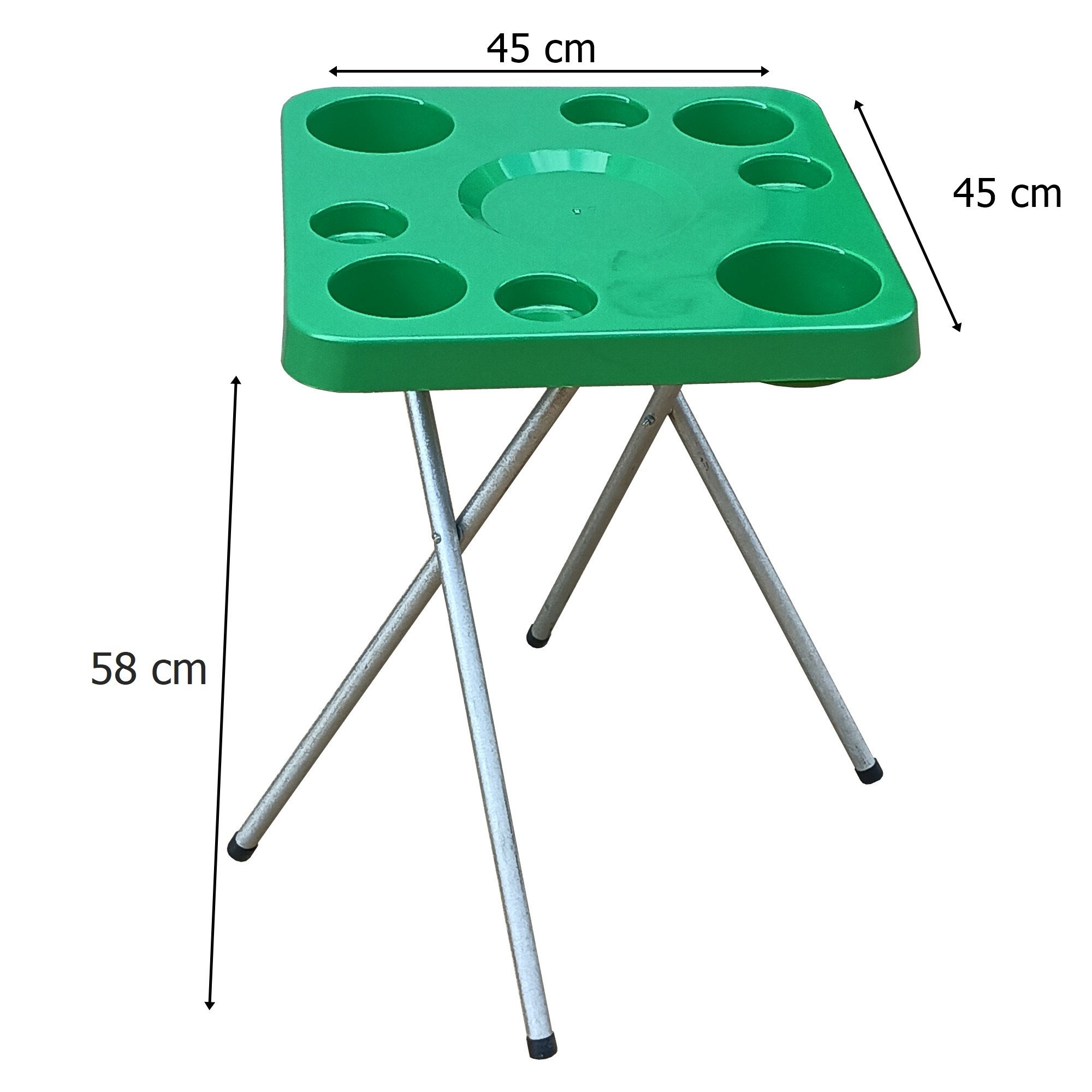 Mesa Dobravel para Petiscos Praia e Suporte Guarda Sol Chão Cor:verde - 6